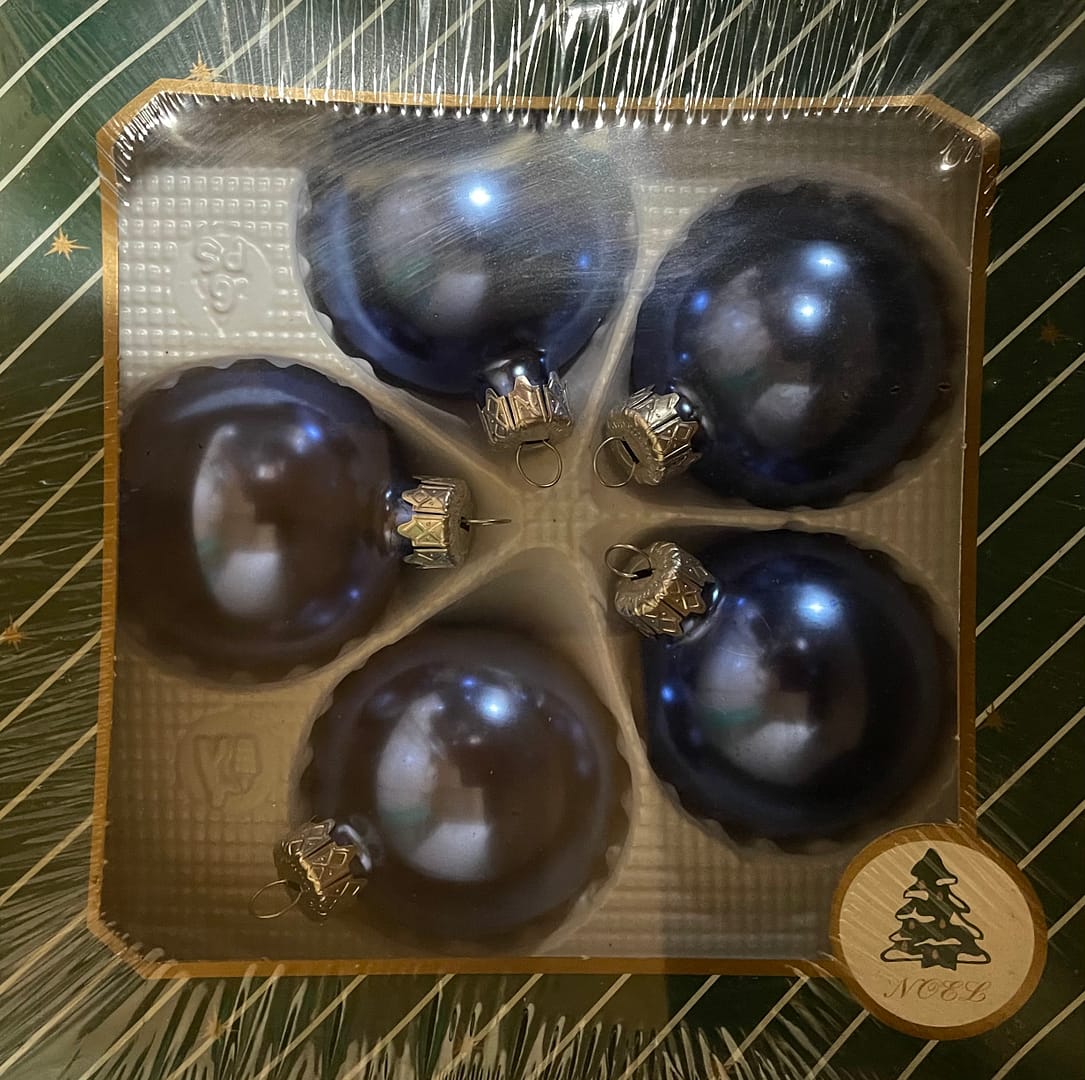 Karácsonyfadísz kék matt 6 cm-es, 5 db-os szett