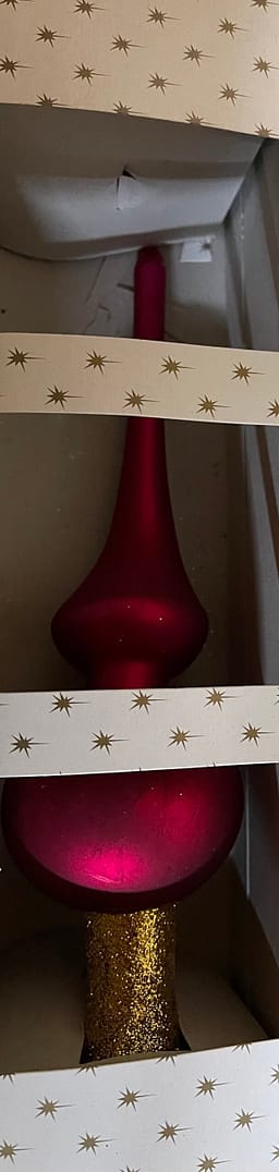 Karácsonyfadísz pink matt csúcsdísz