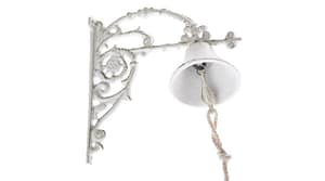 Öntöttvas indás kolomp antik fehér VR