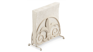 Szalvétatartó fém álló liliomos, krém