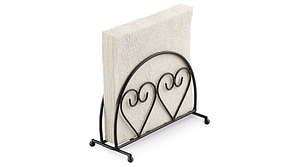 Szalvétatartó fém álló szíves, fekete