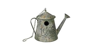 Madárház fémkanna antikolt zöld