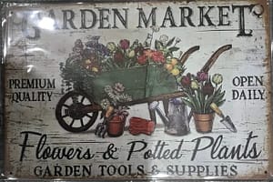 Fém Retro Tábla “Flowers & Potted Plants”