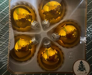 Karácsonyfadísz arany fényes 5 db-os szett 6 cm-es