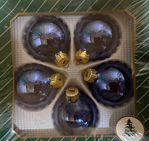 Karácsonyfadísz kék fényes 5 db-os szett 6 cm-es