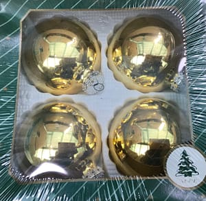 Karácsonyfadísz arany fényes szett 4 db-os 8 cm