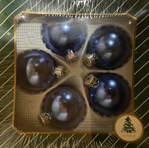 Karácsonyfadísz kék matt 6 cm-es, 5 db-os szett