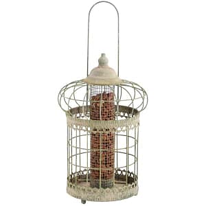 Madáretető Antik védőráccsal nagyobb magvaknak