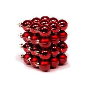 Piros fényes-matt Gömb üveg 3 cm