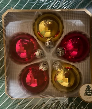 Karácsonyfadísz vegyes gömb 6 cm-es 5 db-os