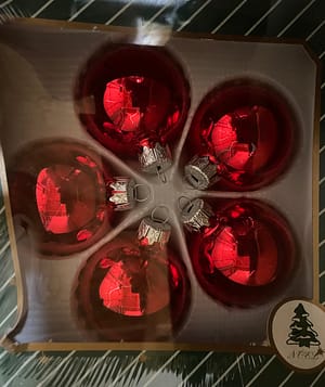 Karácsonyfadísz piros fényes szett 5 db-os 6 cm-es