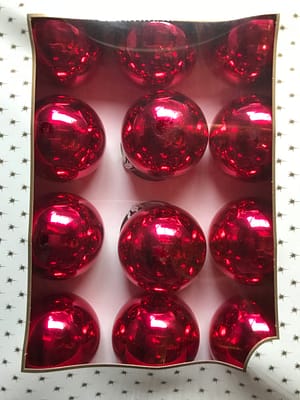 Karácsonyfadísz pink fényes gömb 12 db-os