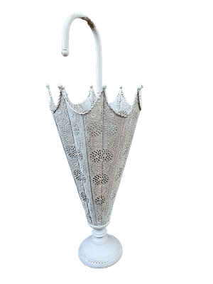 Esernyőtartó Fém régies fehér (M)