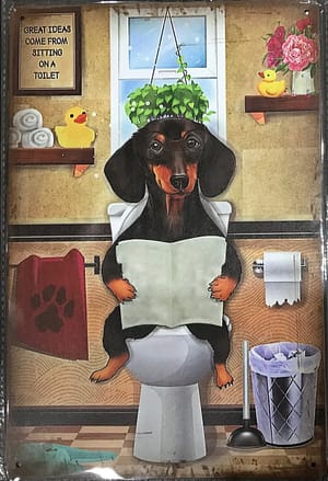 Fém Retro Tábla “On a Toilet”