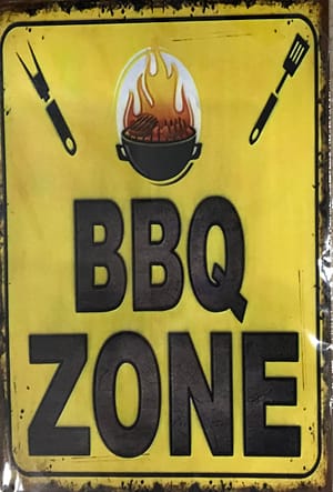 Fém Retro Tábla “BBQ Zone”