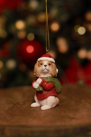 Klasszik kutyus karácsonyfadísz 7cm B