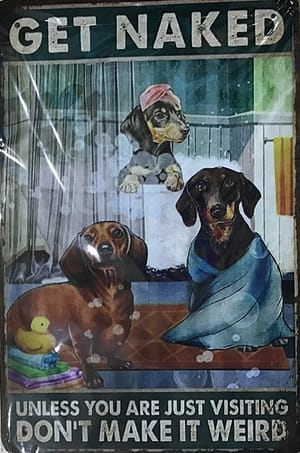 Fém Retro Tábla “Get Naked”