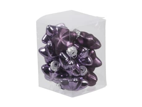 Lila fényes-matt üveg csillag 4 cm