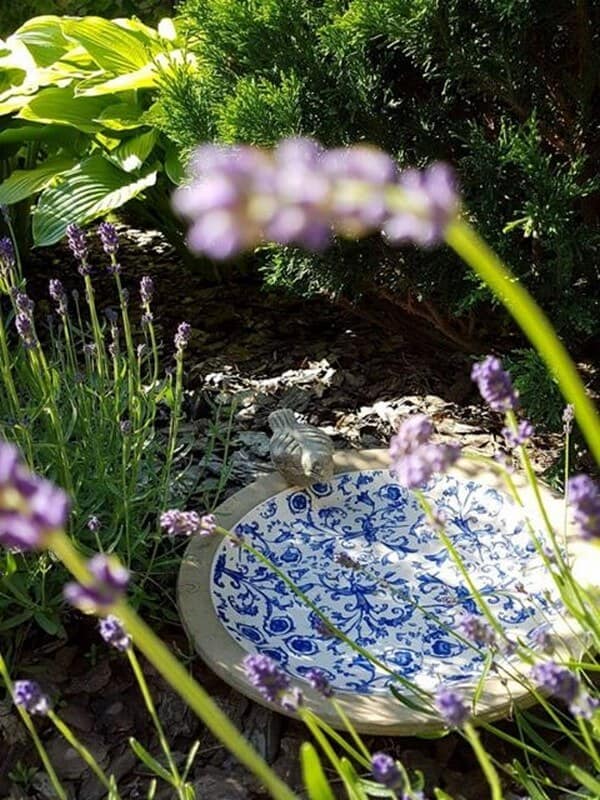 Mediterrán madáritató kék-fehér kerámia (AC10) - Image 3