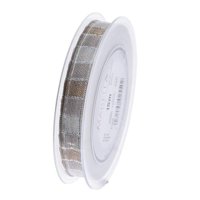 Szalag kockás ezüst fonallal 15m