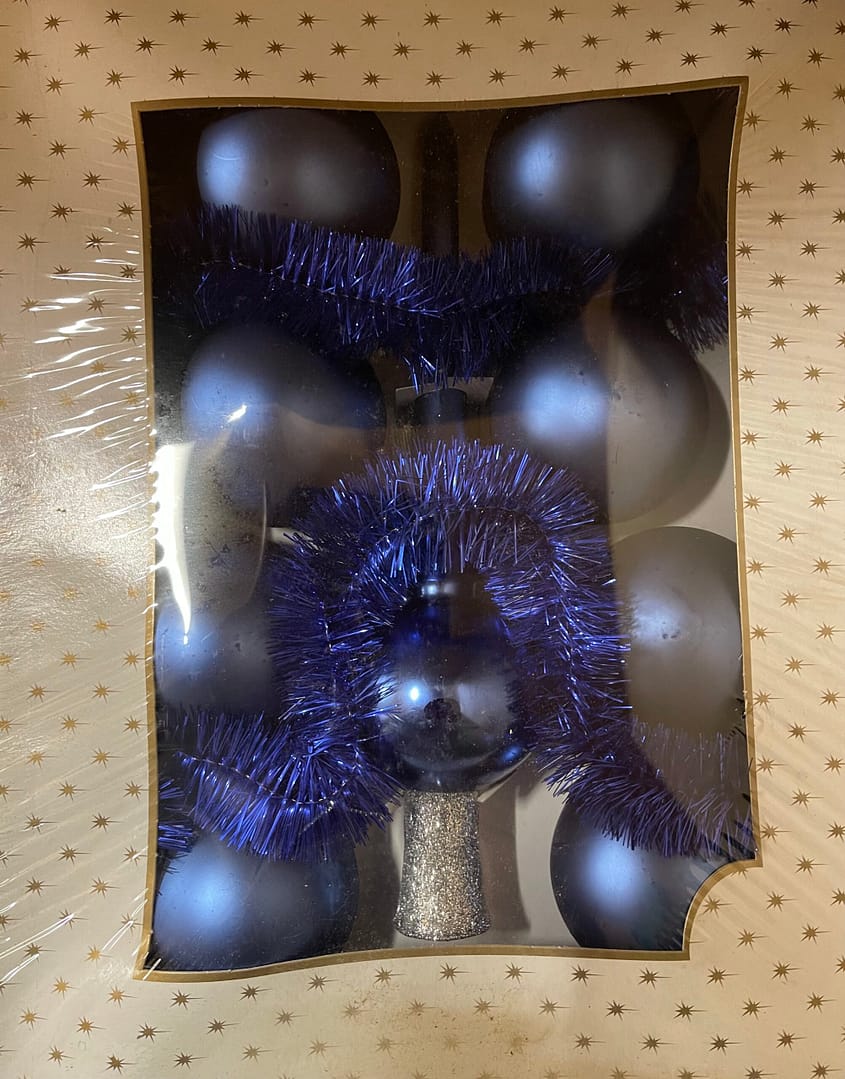 Karácsonyfadísz kék matt szett 10 db-os