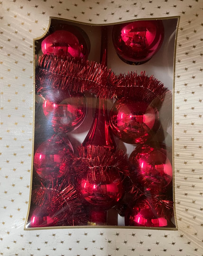 Karácsonyfadísz pink fényes szett 10 db-os