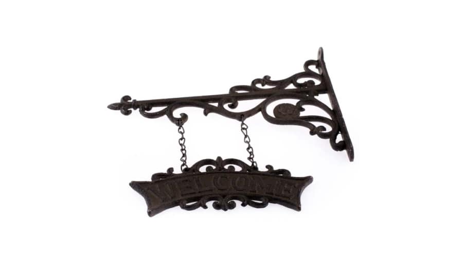 Üdvözlő fali tábla öntöttvas barna VR