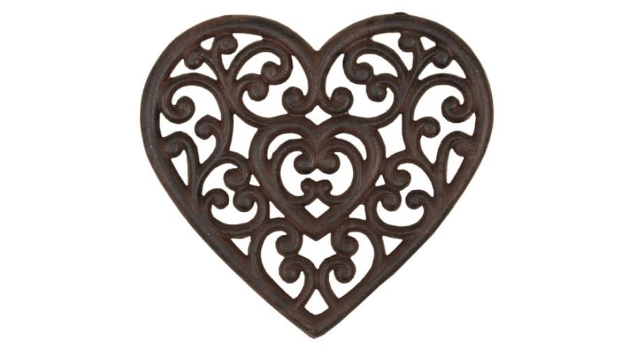 Szíves öntöttvas edényalátét